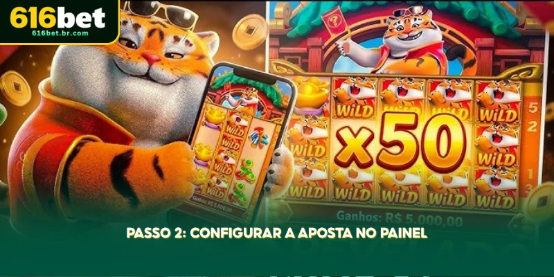 no segundo passo, defina o valor da aposta utilizando o painel de controle